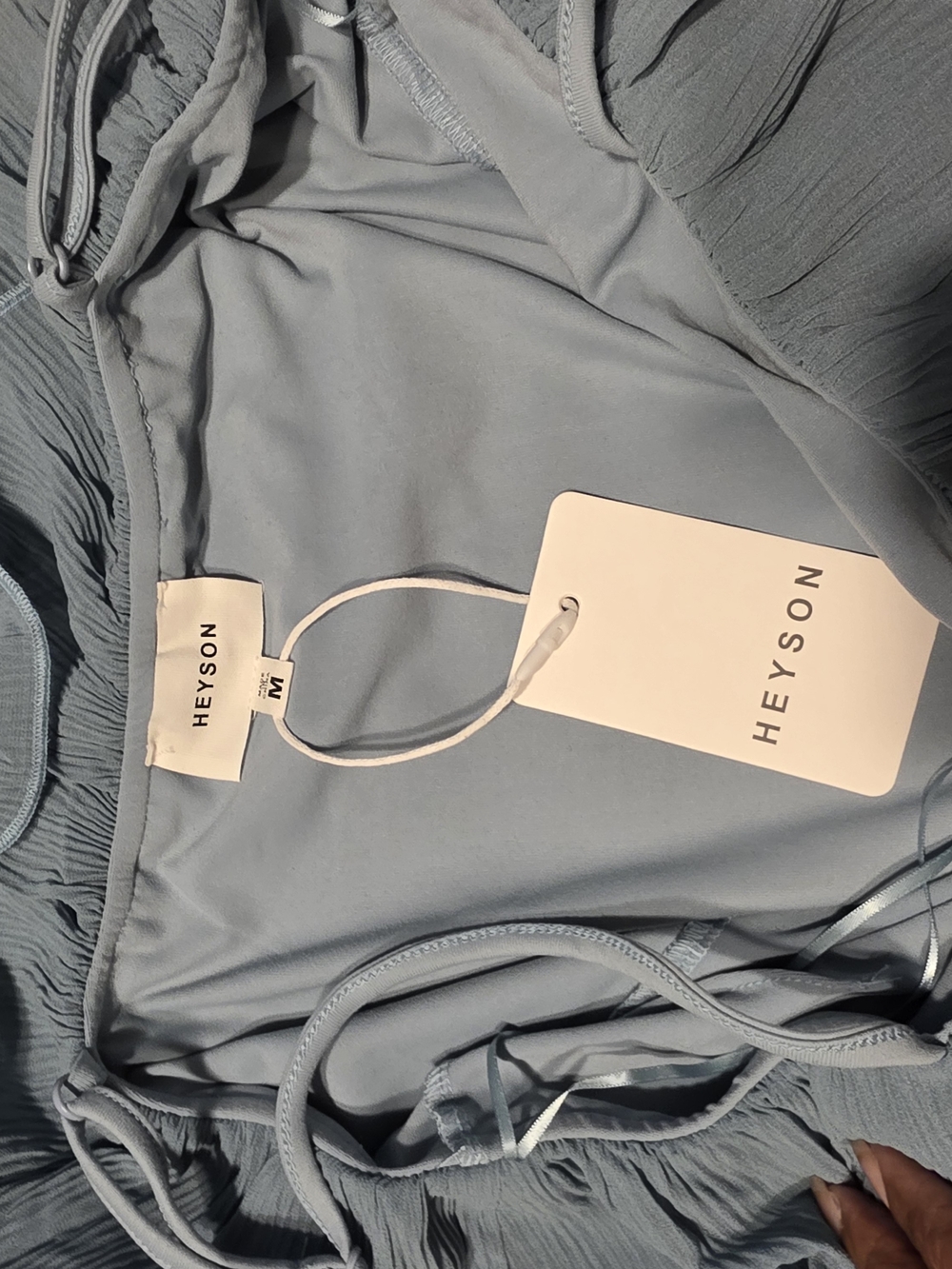 Heyson Light Greenish Blue Tie-Detail Bodysuit